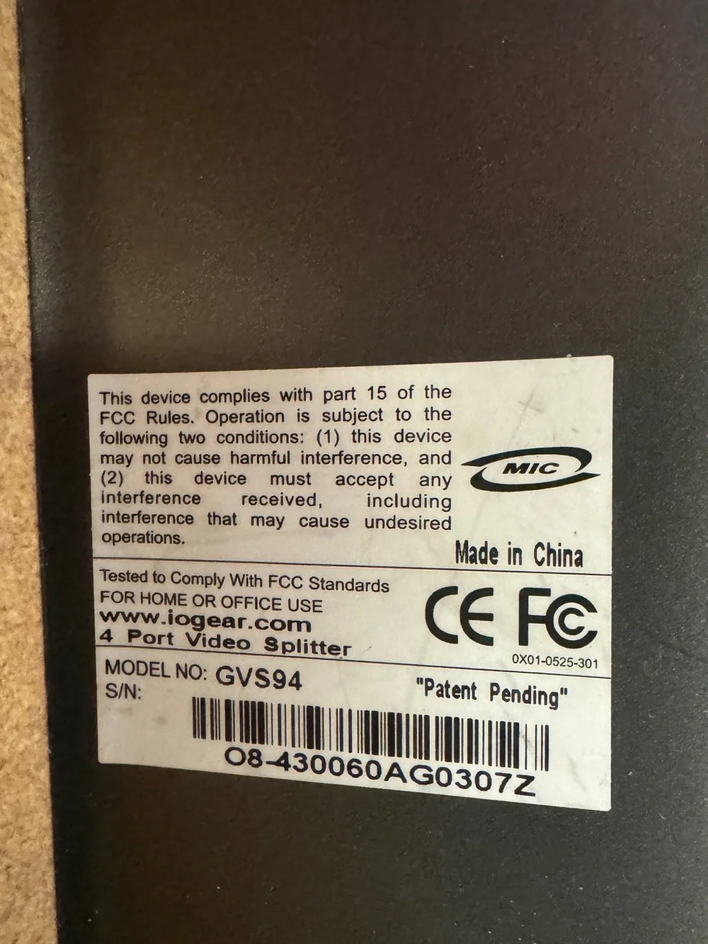 4-Port VGA Video Splitter model CVS94 by C2G (Cables to Go)